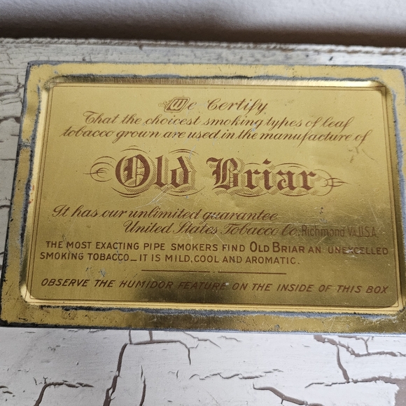 Vintage Antique Old Briar Smoking Tobacco Canister - Picture 2 of 2